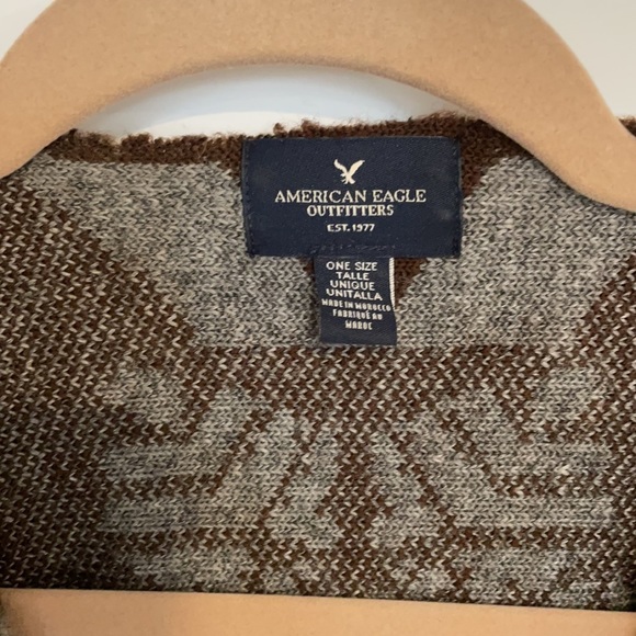 AEO American eagle outfitters Cardigan Poncho Cape Wrap Tribal Aztec Print - Picture 2 of 4